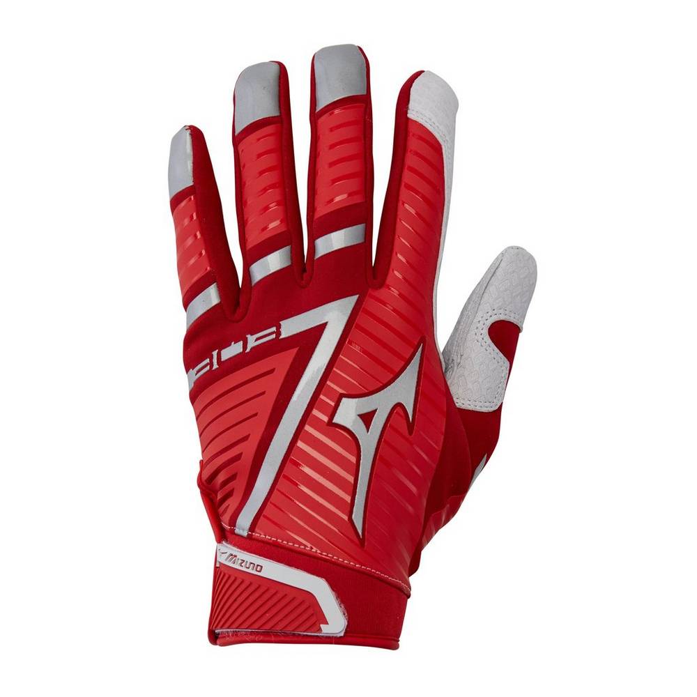 Panske Rukavice Mizuno B-130 Adult Baseball Batting Červené Vypredaj ZLEQ23745